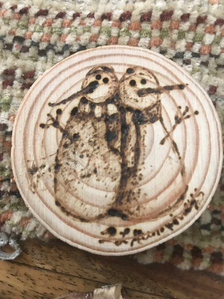 Wood burned ornaments