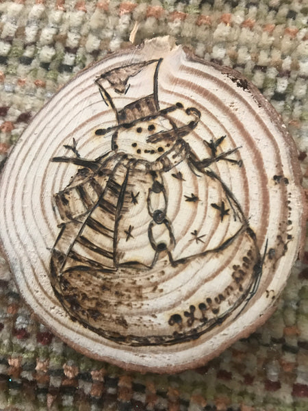 Wood burned ornaments