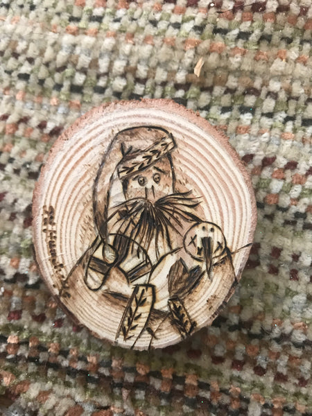 Wood burned ornaments