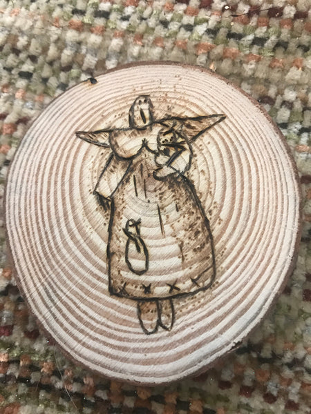 Wood burned ornaments